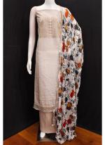 Georgette Beige Daily Wear Printed Dress Material